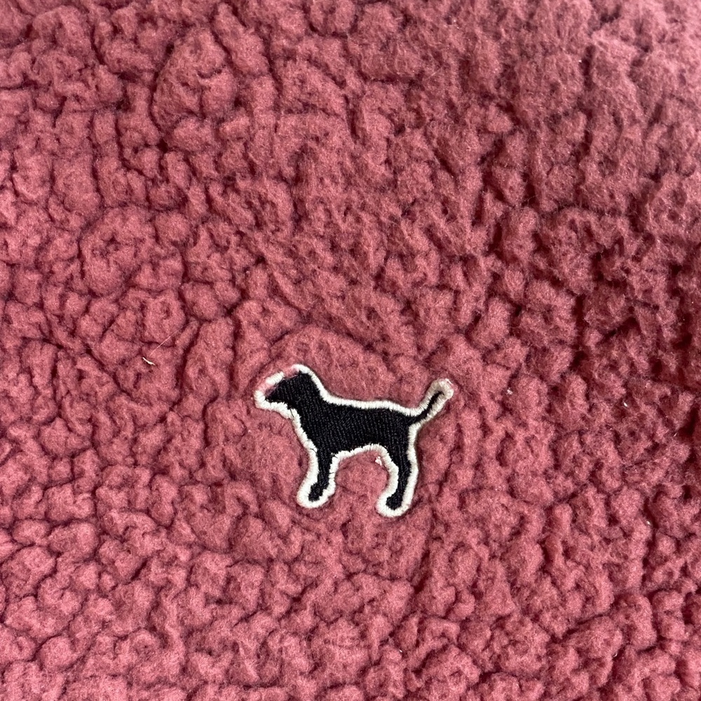 PINK Victoria's Secret Mauve Fleece Quarter Zip - Picture 2 of 4